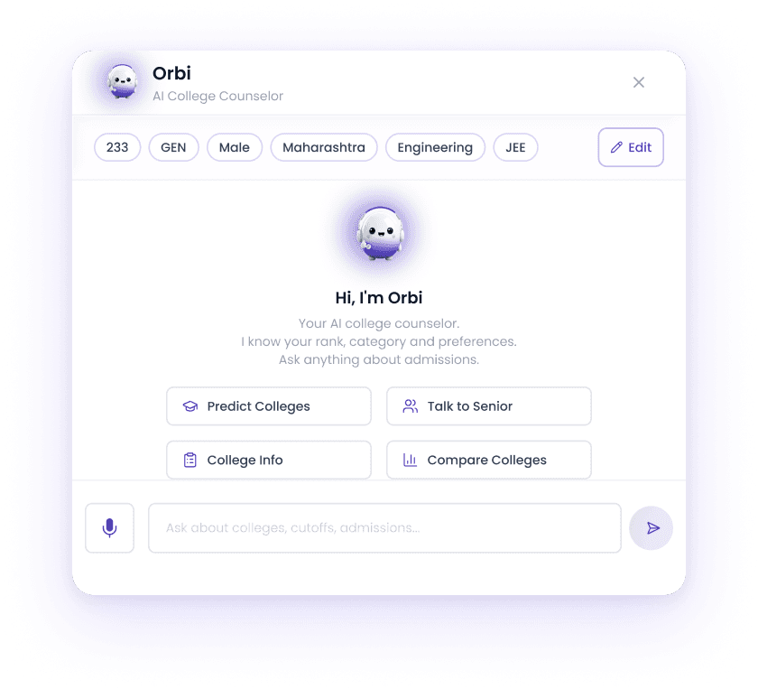 Orbi AI counsellor interface preview